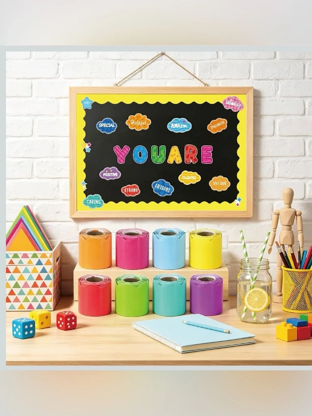 8 rolls 262.4 ft colorful bulletin board border for classroom school office